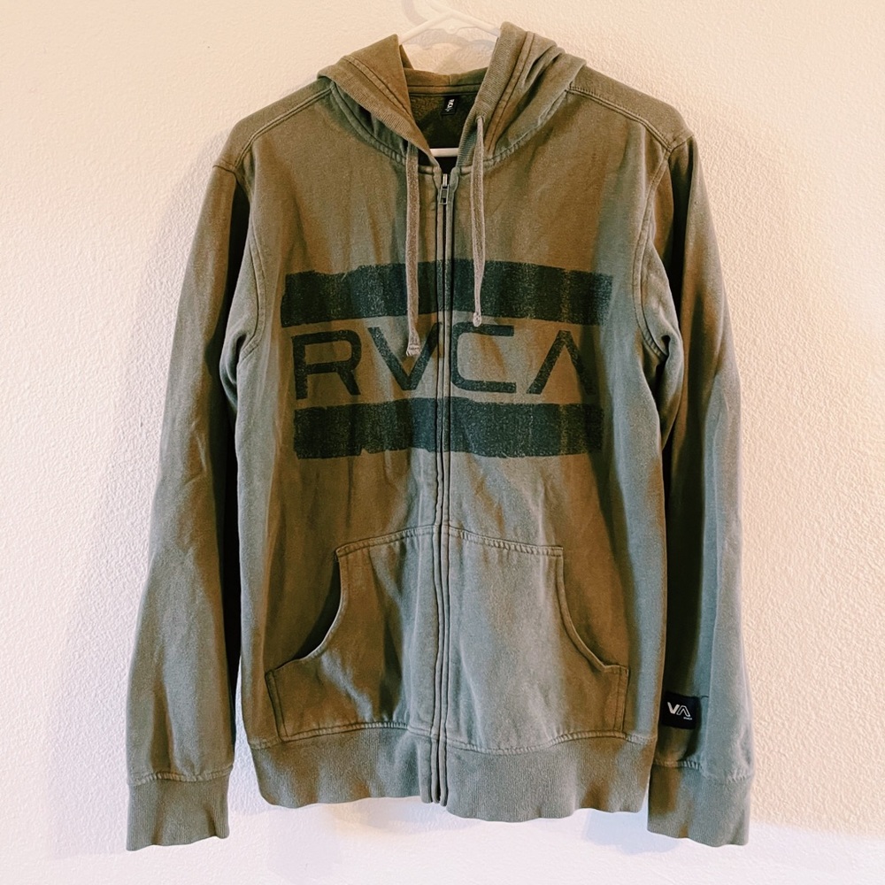 RVCA Army Green Zip Up Jacket